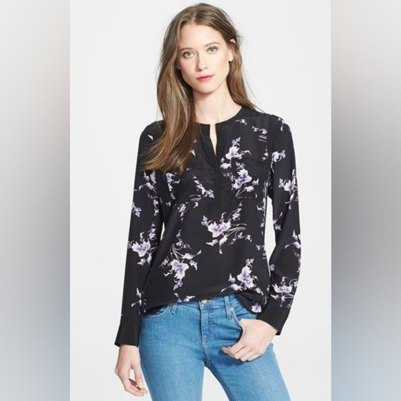 Rebecca Taylor Silk Popover Blouse - Picture 1 of 2